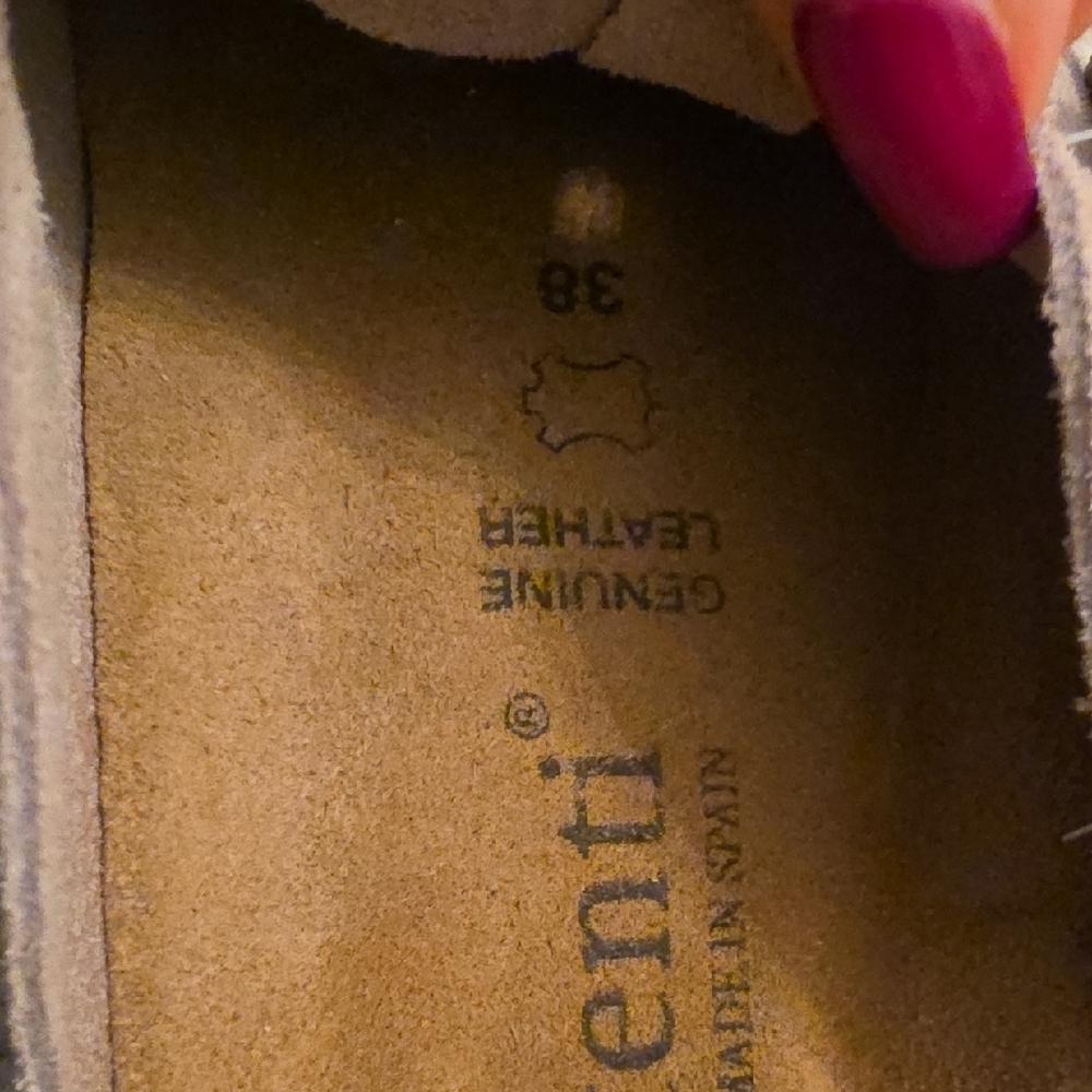 AUTENTI Suede Mule with Decorative Buckle - Light Beige Size 38 - Picture 4 of 5